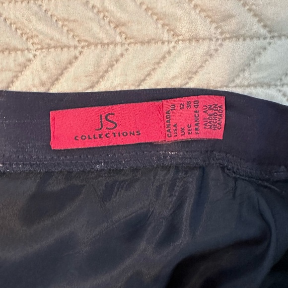 Iridescent long black A-line skirt, by JS Collections. Size 10. - Picture 5 of 11